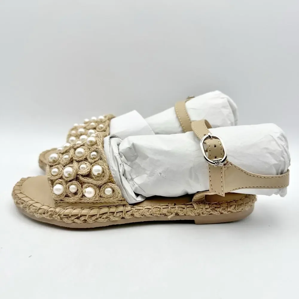 Sam Edelman Kids Holly Sandals US 1 M EU 32 Natural Beige Linen NIB